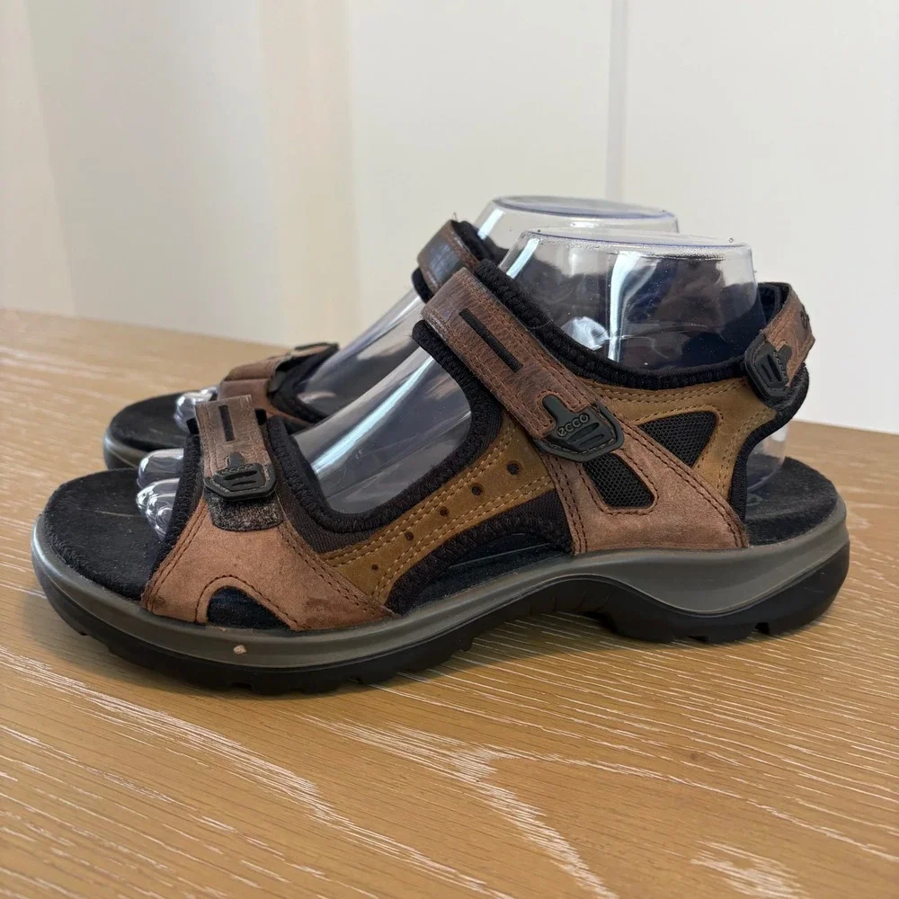 ECCO‎ Yucatan Womens Offroad Sandals Brown Nubuck Leather Hiking Size US 9.5 40